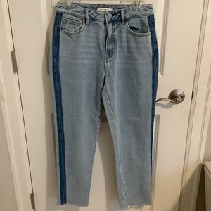 PacSun Blue Striped Mom Jeans
